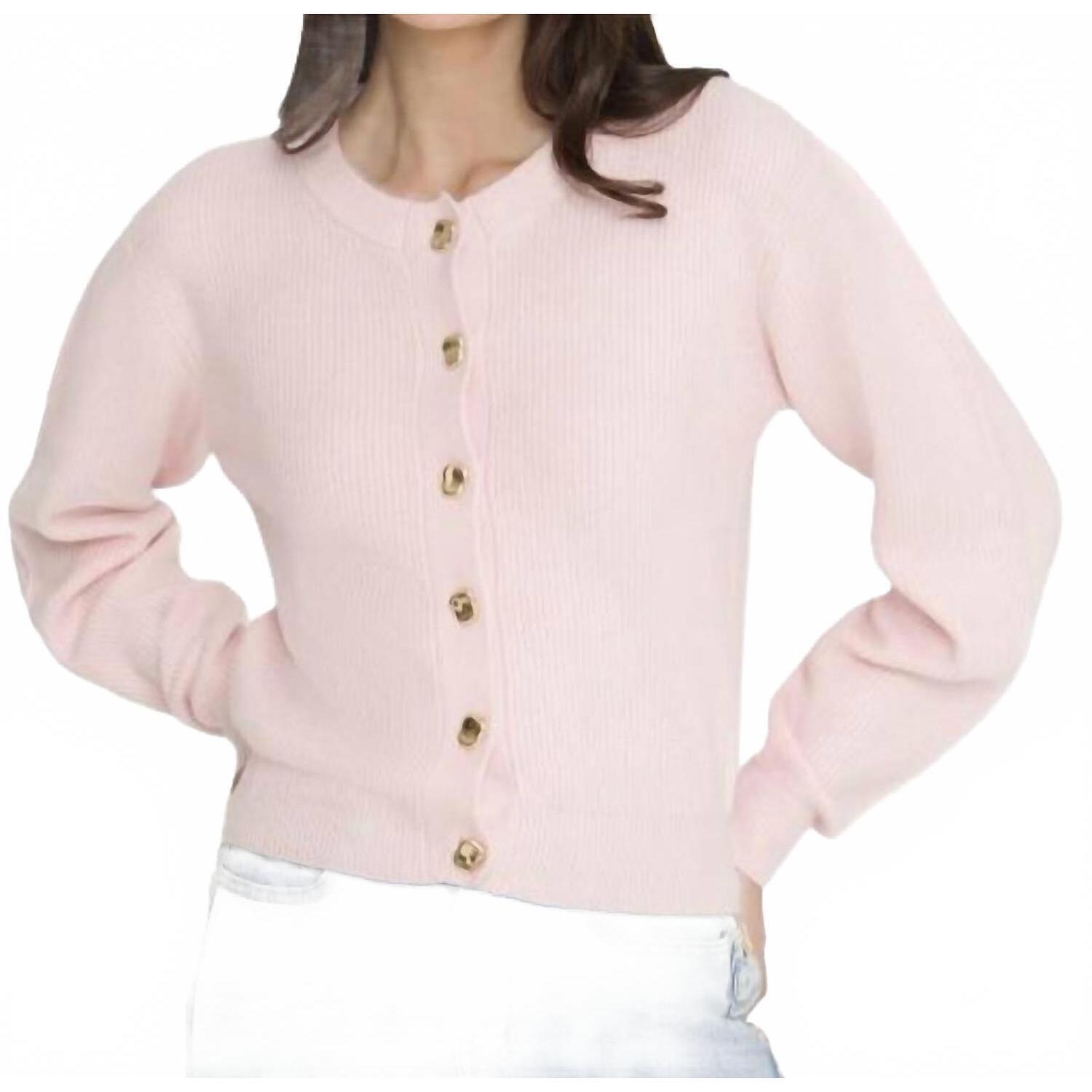 New Generation Love Savera Button Down Cardigan In Pink